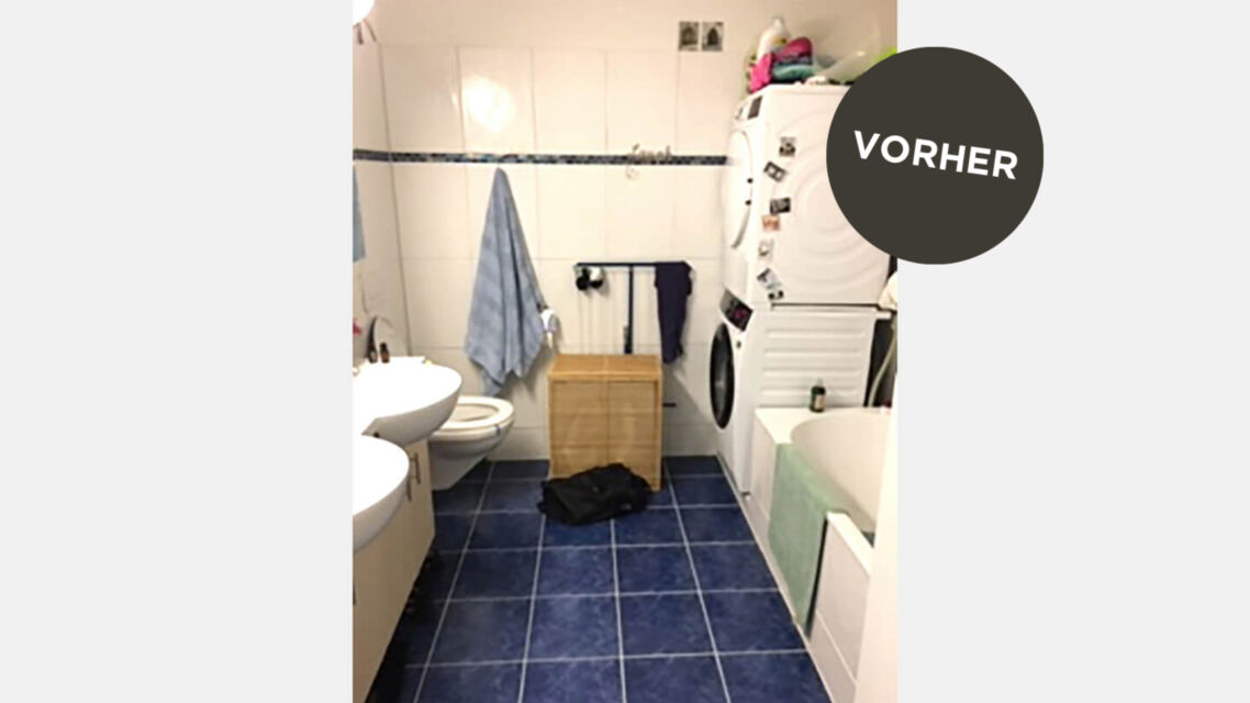 Komplettsanierung grosszügige Dusche WC Waschtisch vorher