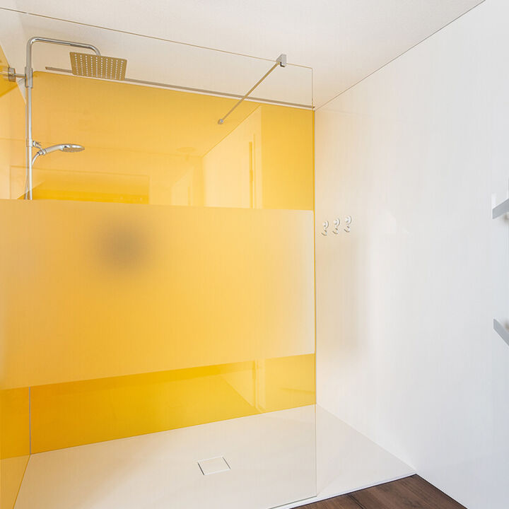 Fugenlose Rückwand Dusche farbig