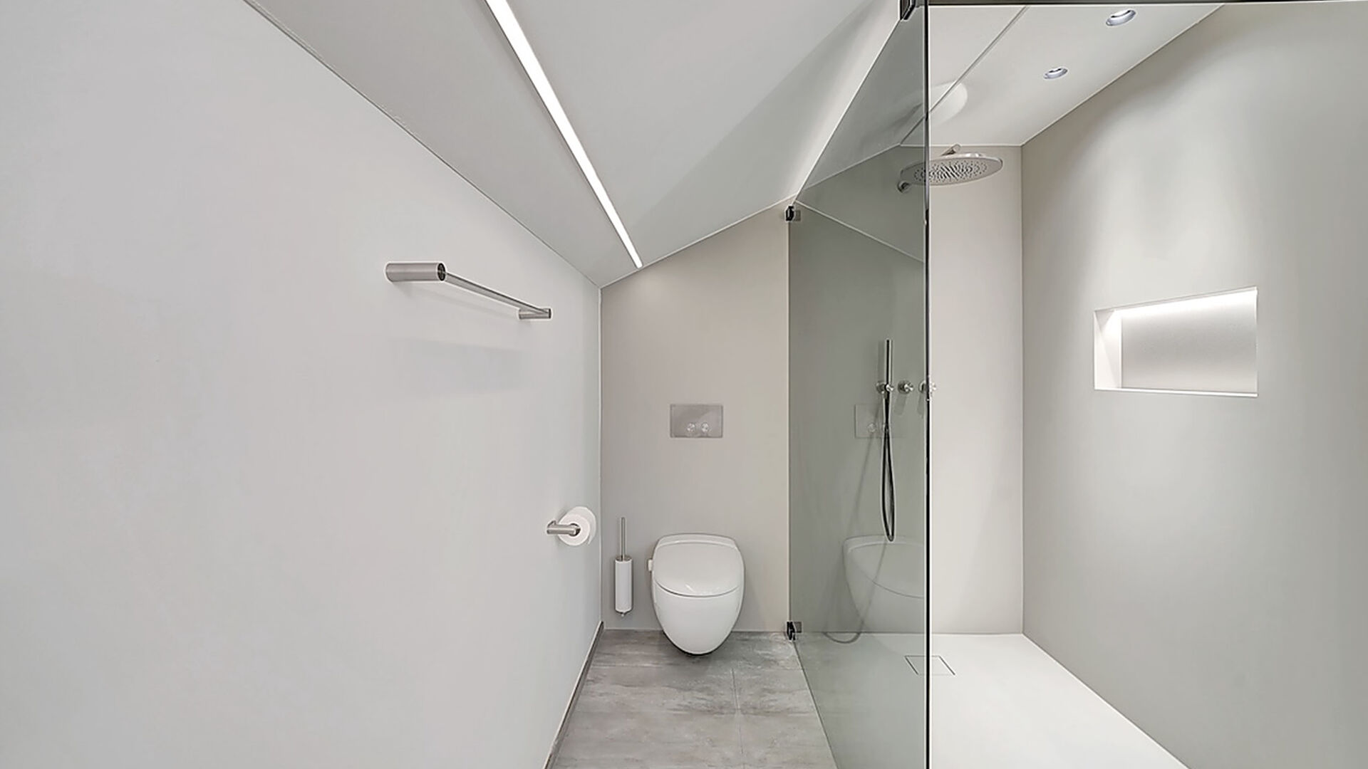 Steinhaus bad modern fugenlos grau optimiert